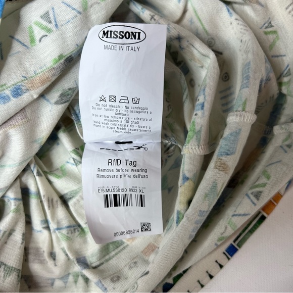 NWOT Missoni Multicolor short sleeve tribal striped cotton t-shirt |Euro XL US L - Picture 5 of 5